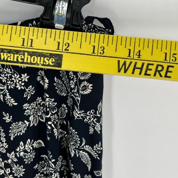 LAUREN RALPH LAUREN Skirt 6 Navy Blue White Floral Paisley Maxi A-Line Cottage - Picture 3 of 8